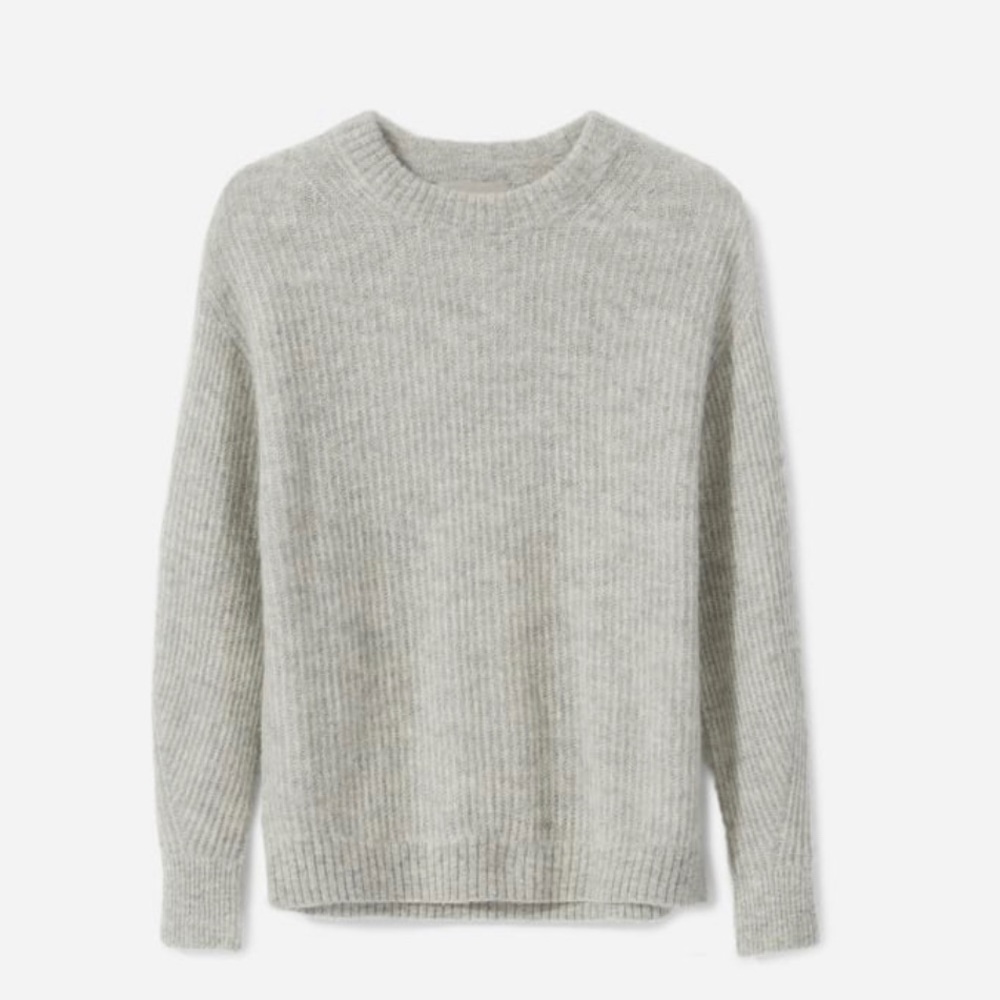Everlane Oversized Alpaca Crew Sweater Grey